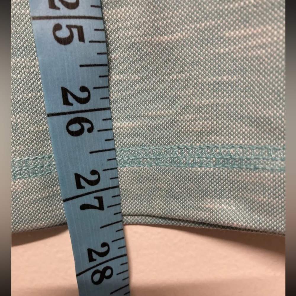 Flag & Anthem Polo Shirt Golf Aqua Teal Medium Short Sleeves Casual Stretch NWT - Picture 8 of 9